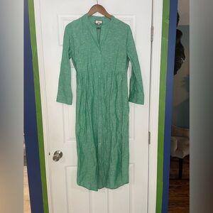 TUCKERNUCK NWOT green linen-blend midi dress - Small